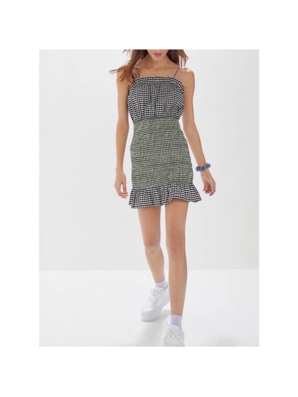 Urban Outfitters Smocked Gingham Mini Dress. Medium. NWT.